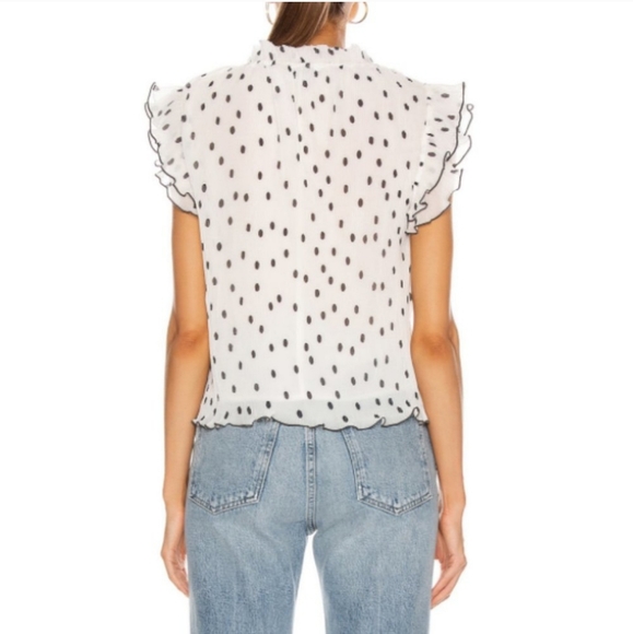 Ganni pleated Georgette top size US 4 - Picture 7 of 12